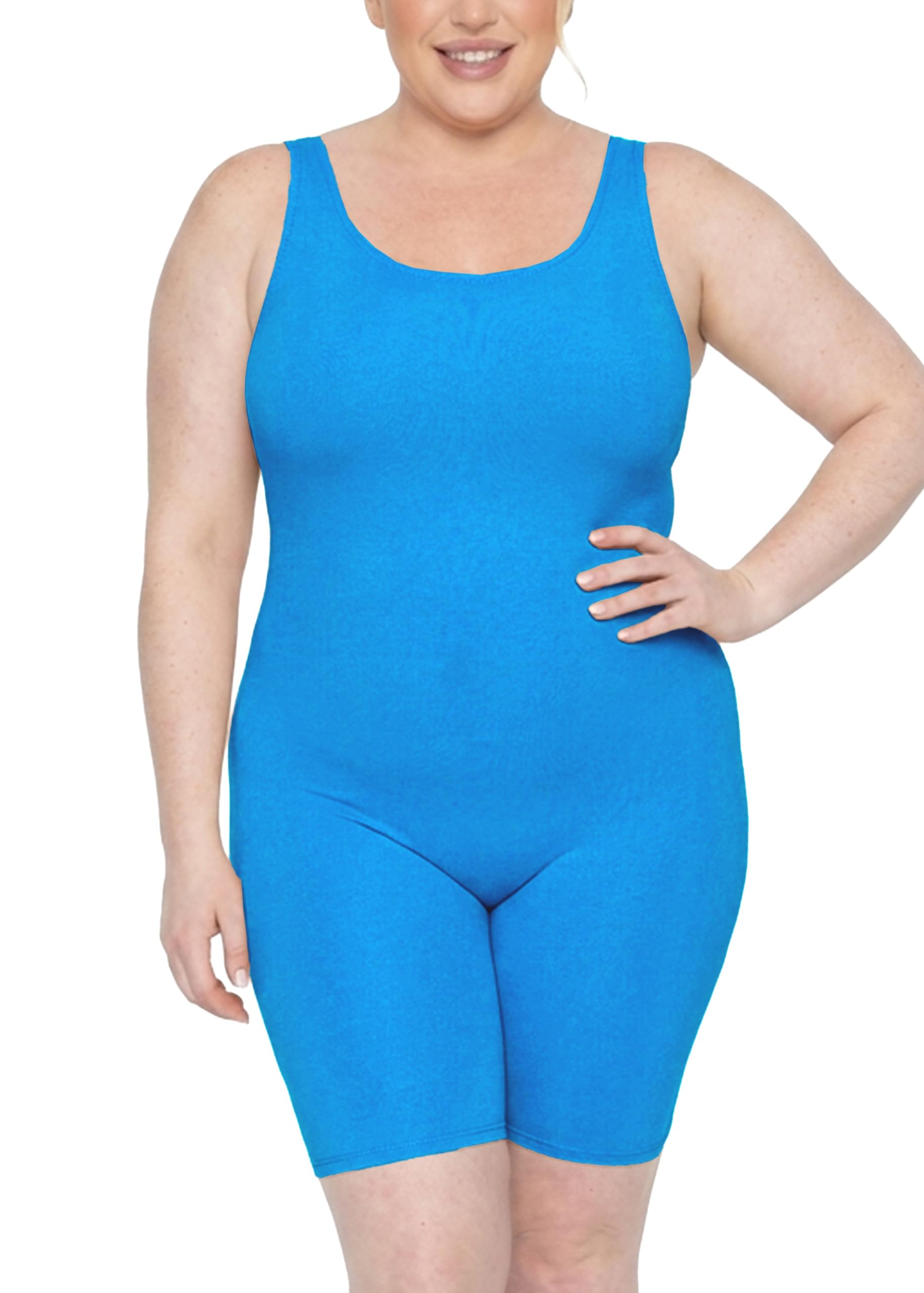 STRETCH IS COMFORT Women's Plus Size Teamwear Cotton Tank Unitard