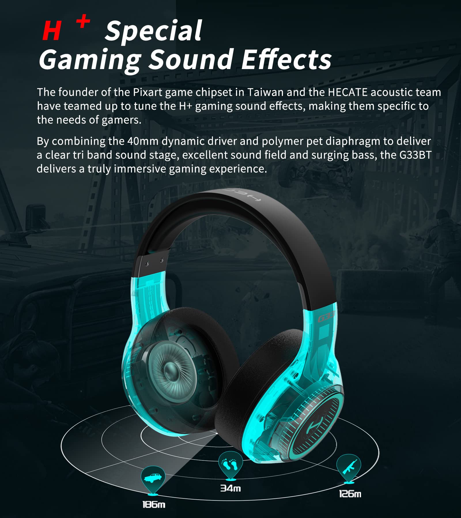 HECATE by Edifier G33BT Wireless Gaming Headset : Amazon.com.br