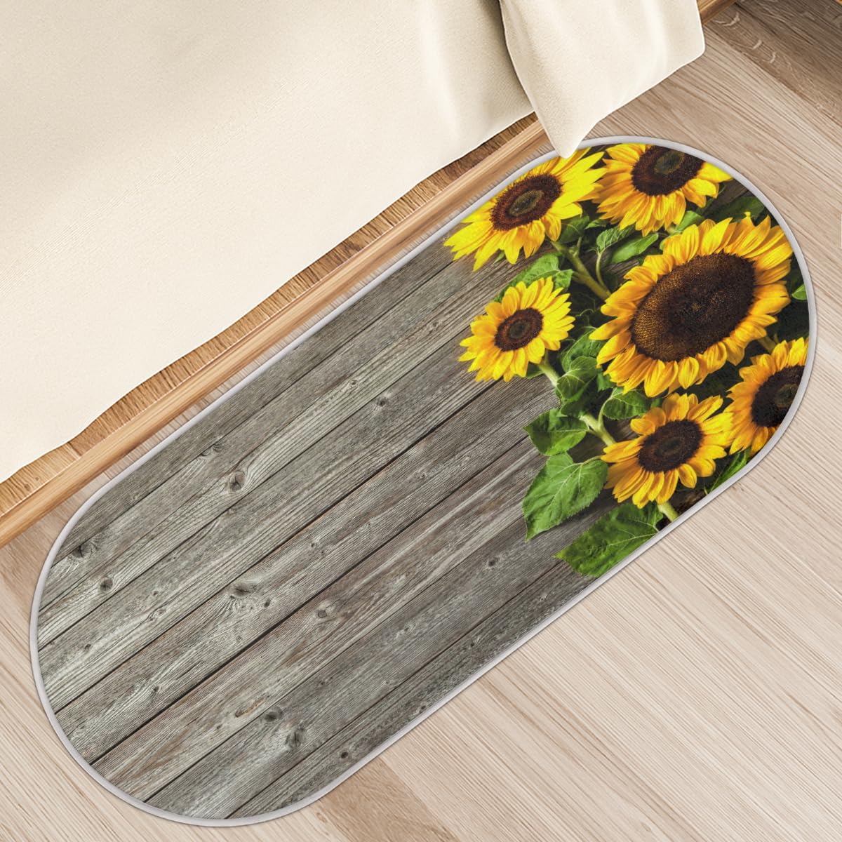 Tapis de sol antidérapant TropicalLife 50 x 120 cm motif tournesol pour cuisine