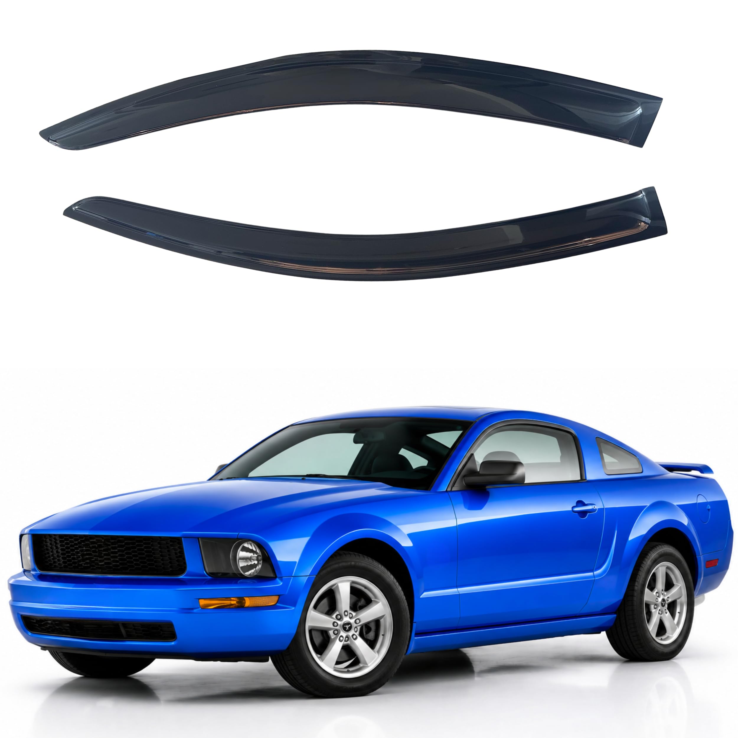 IG Window Visors Fit for 2005-2009 Ford Mustang, Out-Channel Rain Guards Vent Wind Deflectors 2PC, Car Accessories for 05-09 Mustang