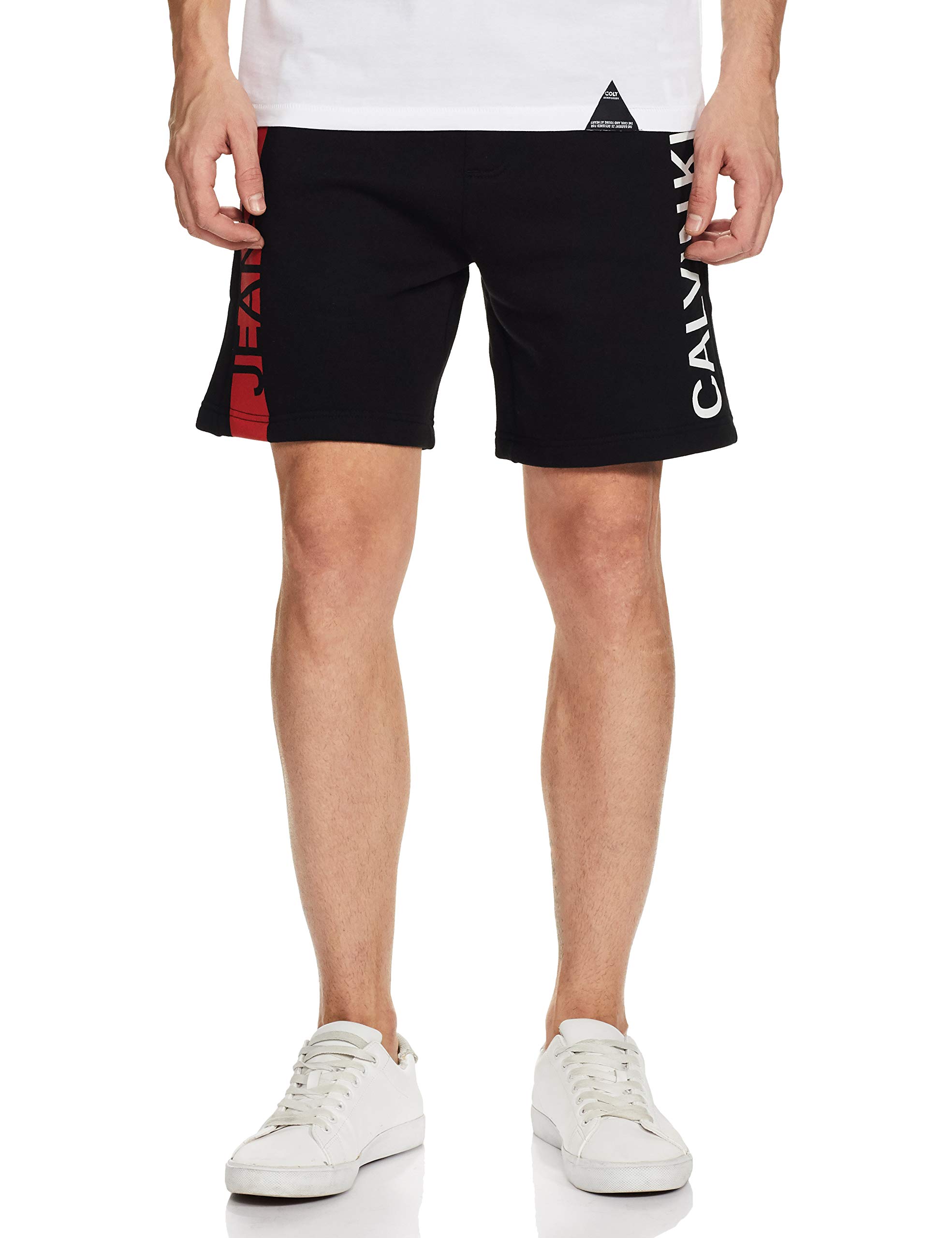 Calvin Klein Jeans Men's Stripe Institutional Hwk Short, Black, 2X-Large