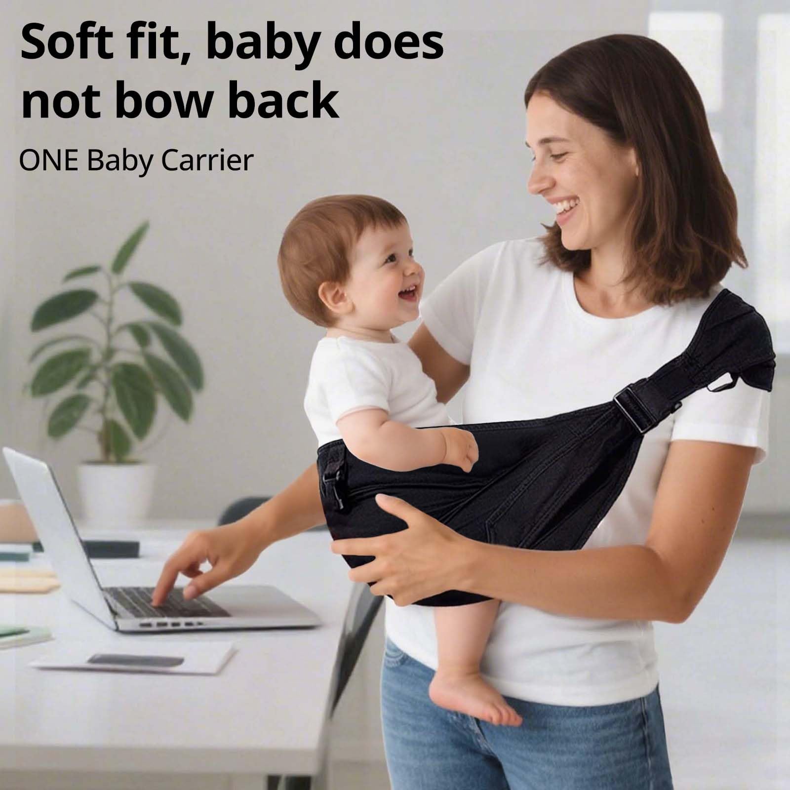 JOYNCLEON Baby Carrier Sling Newborn to Toddler Carrier,Side Toddler Carrier with Extra Wide Cozy Strap, Adjustable Ergonomic Baby Carrier for 0-36 Months,Breathable Summer Baby Wearing（Black — view 8