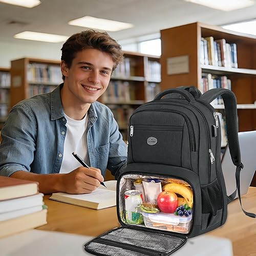 Miniatura 9 de MATEIN TSA - Mochila para portátil de 17 pulgadas, mochila de viaje grande con lonchera, antirrobo de trabajo, negocios, con puerto USB, resistente