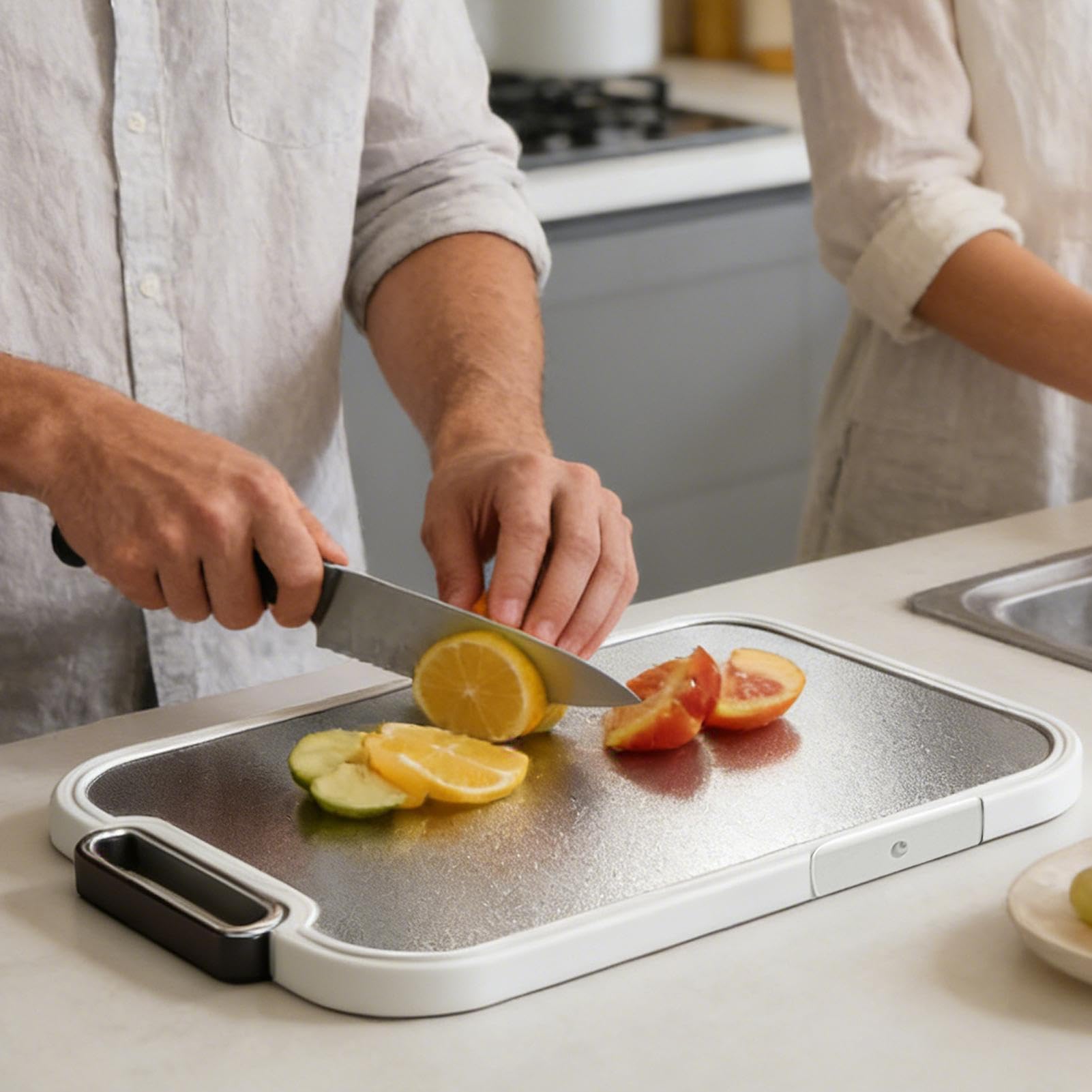 Taglieri da cucina in titanio su entrambi i lati