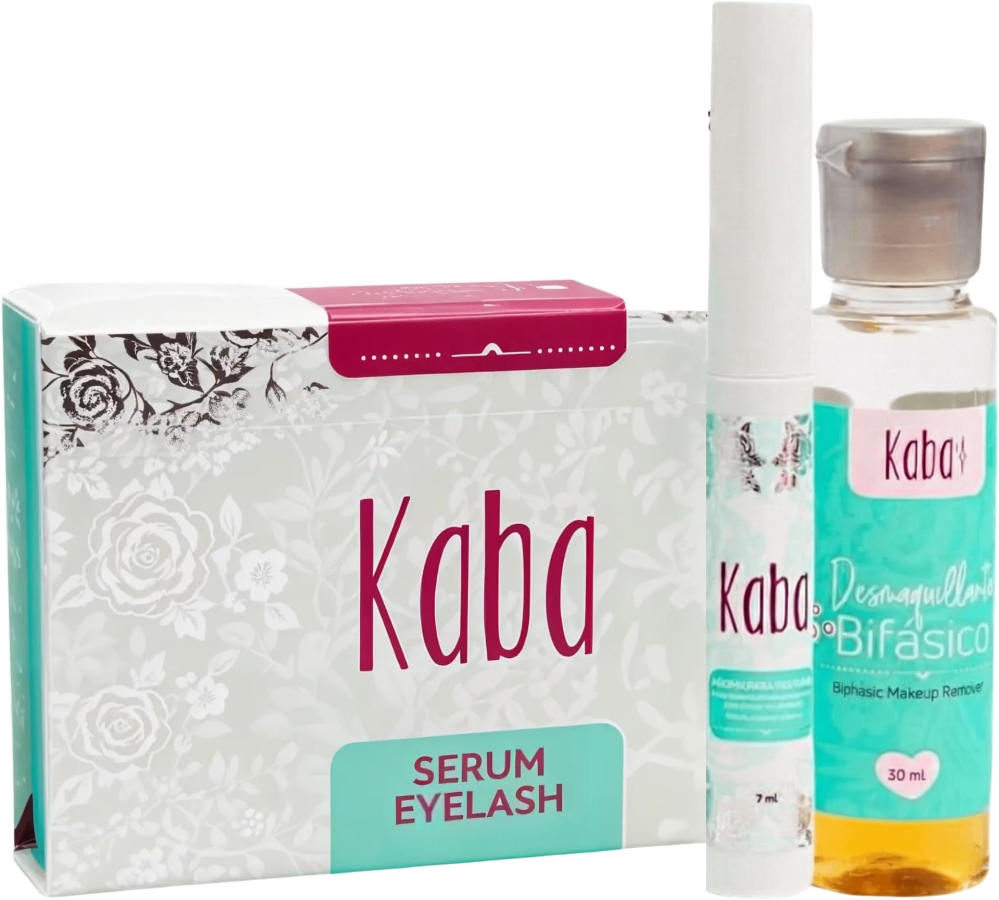 Kaba Eyelash Growth Serum for Longer, Thicker & Stronger Eyelashes with Essential Oils. Dermatologist Tested. Includes Makeup Remover Oil - Improved Formula