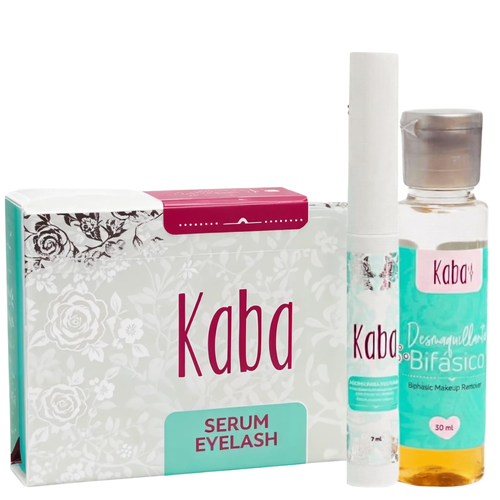 Kaba Eyelash Growth Serum for Longer, Thicker & Stronger Eyelashes with Essential Oils. Dermatologist Tested. Includes Makeup Remover Oil - Improved Formula