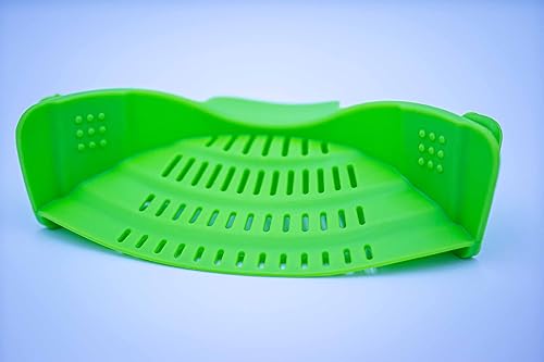 Miniatura 5 de Colador ajustable a presión para ollas, sartenes y cuencos, silicona de grado alimenticio y resistente al calor, colador de clip para pasta, frutas,