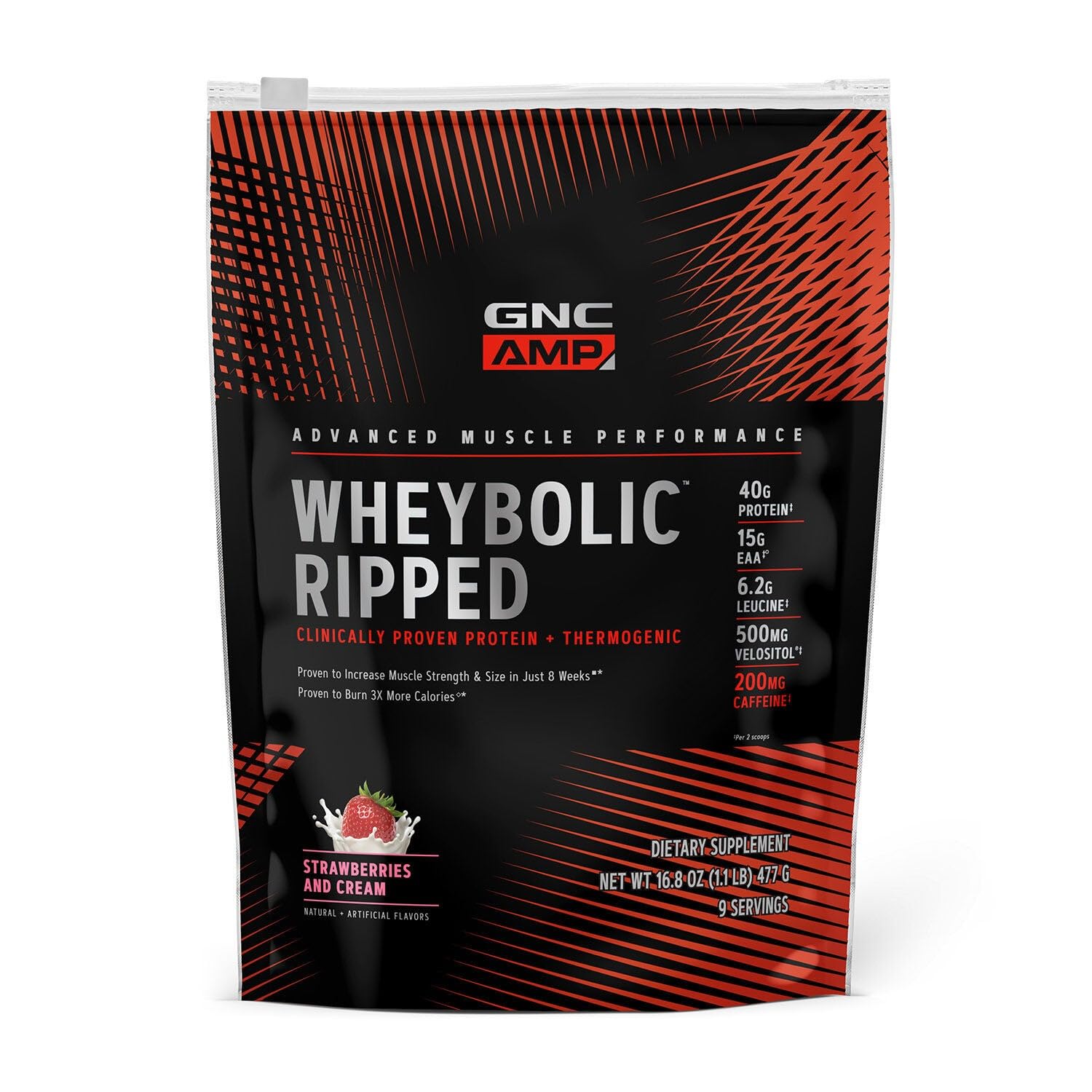 GNC AMP Wheybolic Ripped - Strawberries and Cream (9 Servings)