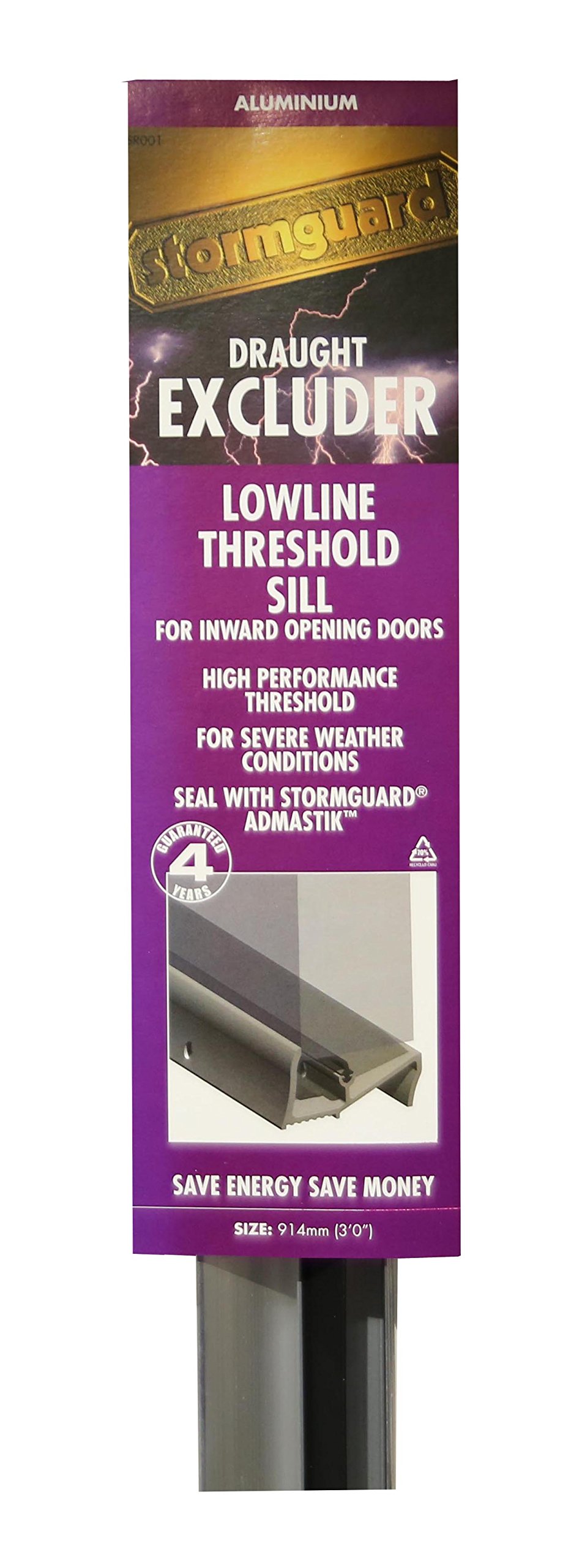 Stormguard Aluminium Lowline Door Threshold 914Mm Sill Weather Water Draught Excluder Seal