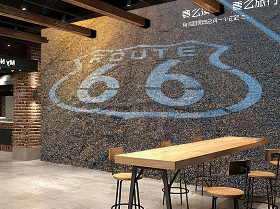Papier peint intissé Route 66 poster géant déco murale chambre et salon 350x256