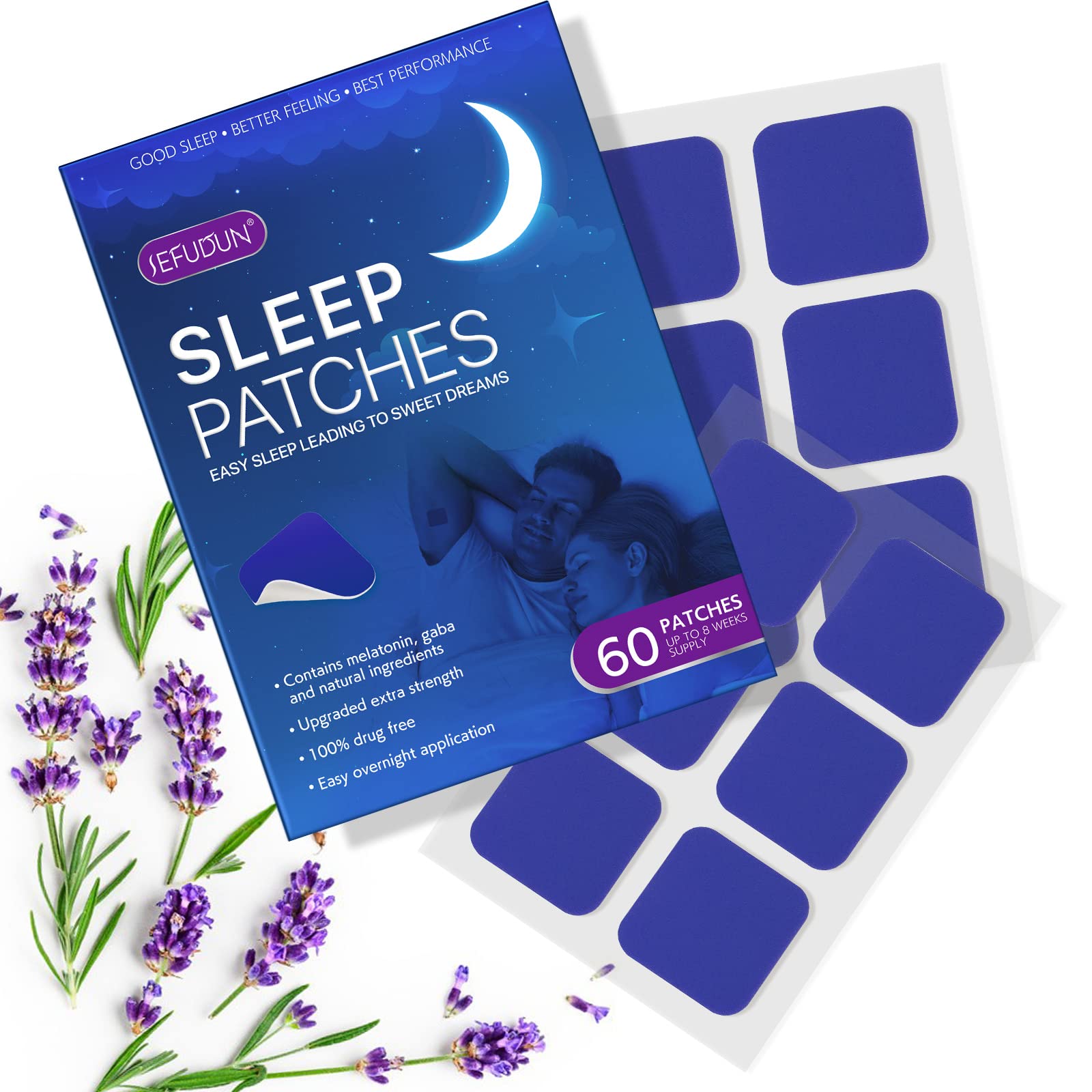 TOYHHO Sleep Patches, Sleeping Patch for Adults,Natural Ingredients Easy to Apply and Comfortable for Women and Men, Better Sleep | All Natural Cruelty Free Sleep Aid Alternative | 60 Patches