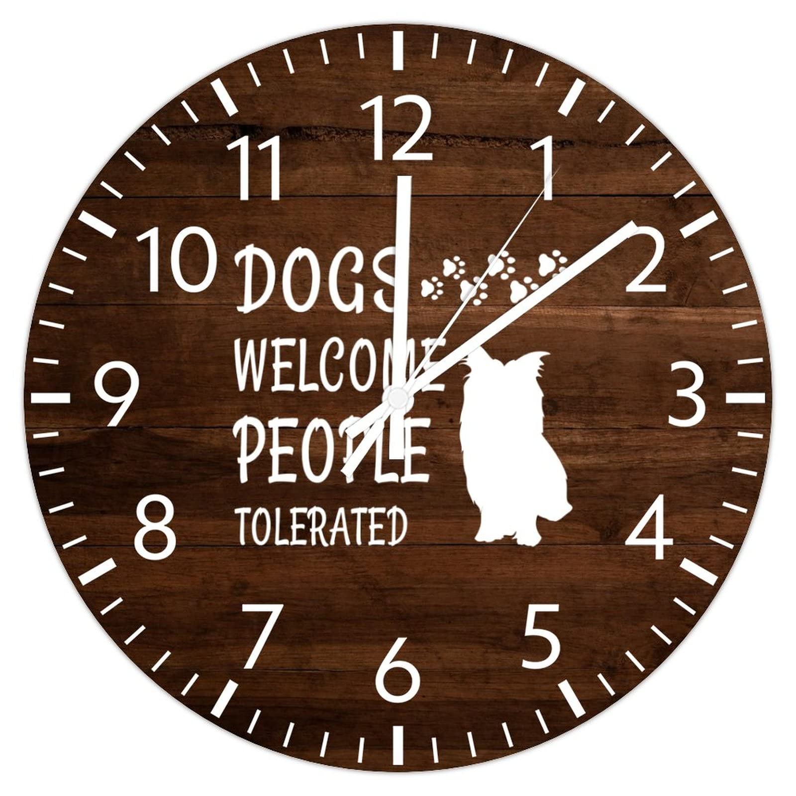 Horloge murale en PVC de 30,5 cm avec chiffres de bienvenue pour salon