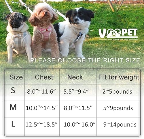 Miniatura 3 de Voopet - Arnés para perro fácil de poner y quitar, chaleco con malla delantera acolchada para cachorro con correa, arnés ajustable para mascotas sin