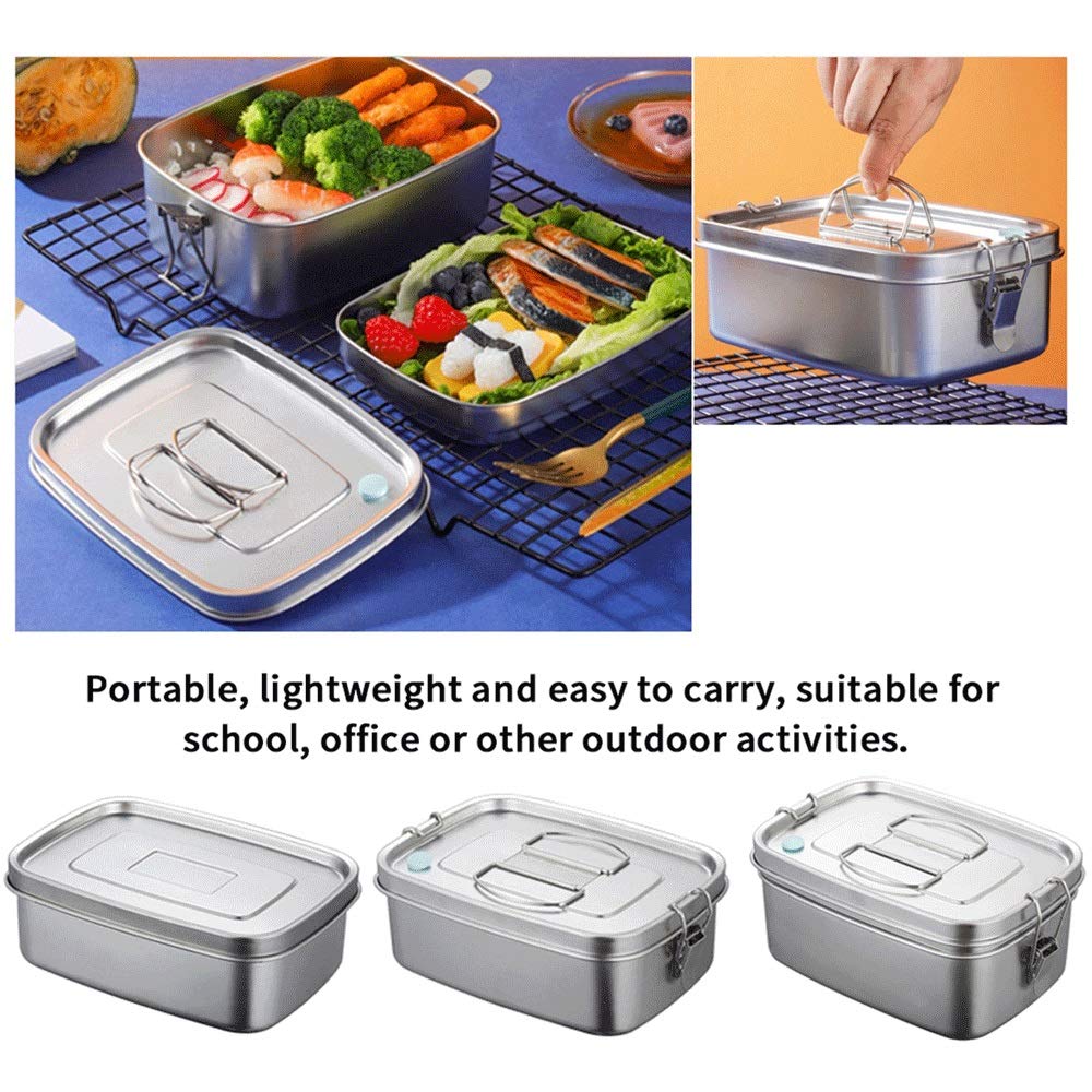 fiambrera, Cajas Bento contenedor de comida sándwich vajilla acero(3)
