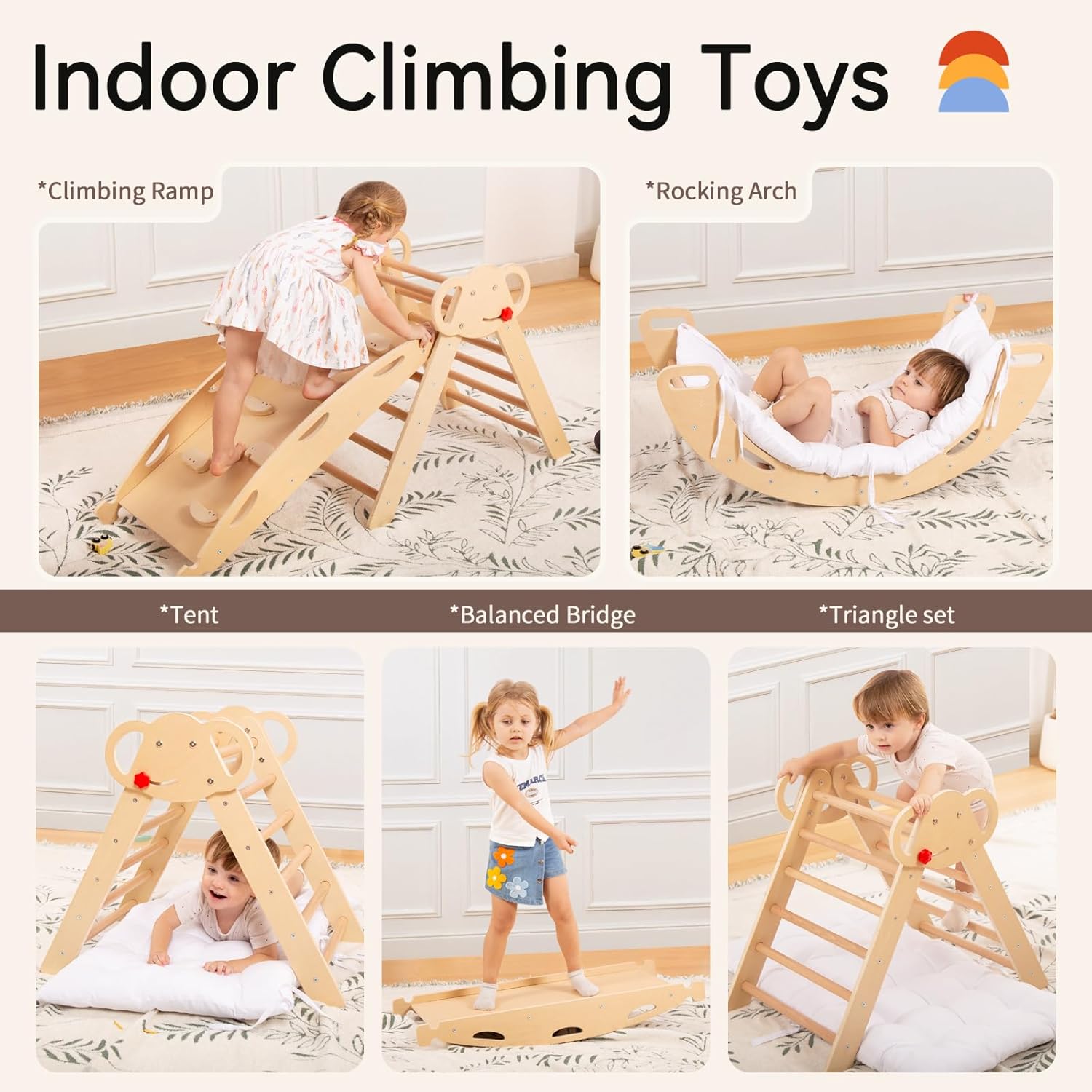 wingyz 8-in-1 Teak Climber & 3-Note Percussion Bundle