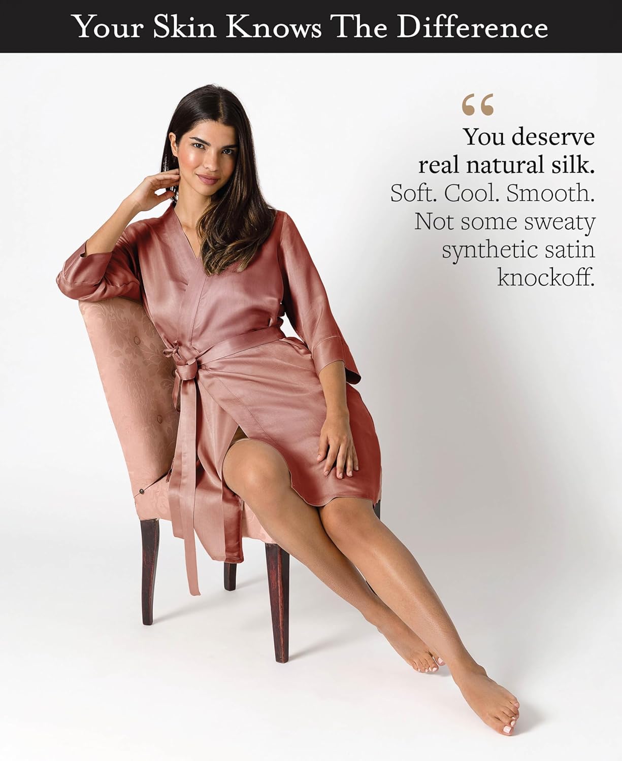 Tara Sartoria Luxury Artisan Silk Robe for Women, Knee Length, Washable, 27 Momme, XS–4XL, Oprah Daily 2025