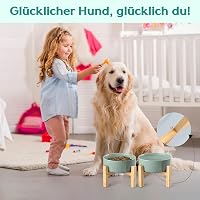 SPUNKYJUNKY Kerámia Emelt Etetőtál Szett Bambusz Állvánnyal Kutyáknak és Macskáknak - 850 ml Űrtartalmú Tálak, Világoszöld, Állítható Magass 7