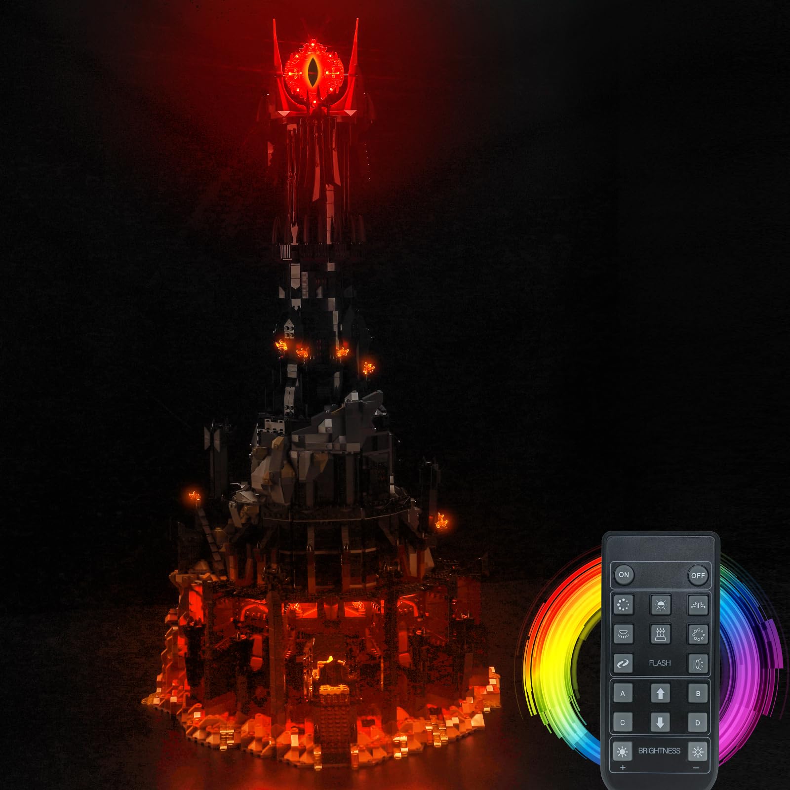 Remote Control Light Kit for Lego Barad-dûr 10333 (No Model), Led Light Set for Lego Barad-dûr Building Blocks Model