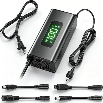 SGS Certified 42V 2A Electric Bike Charger with LED Charging Display 1-100%, Universal with 4 Connections for 36V Li-ion Battery Hoverboard Charger, for Xiaomi Scooter Electric Bike Mobility Scooter