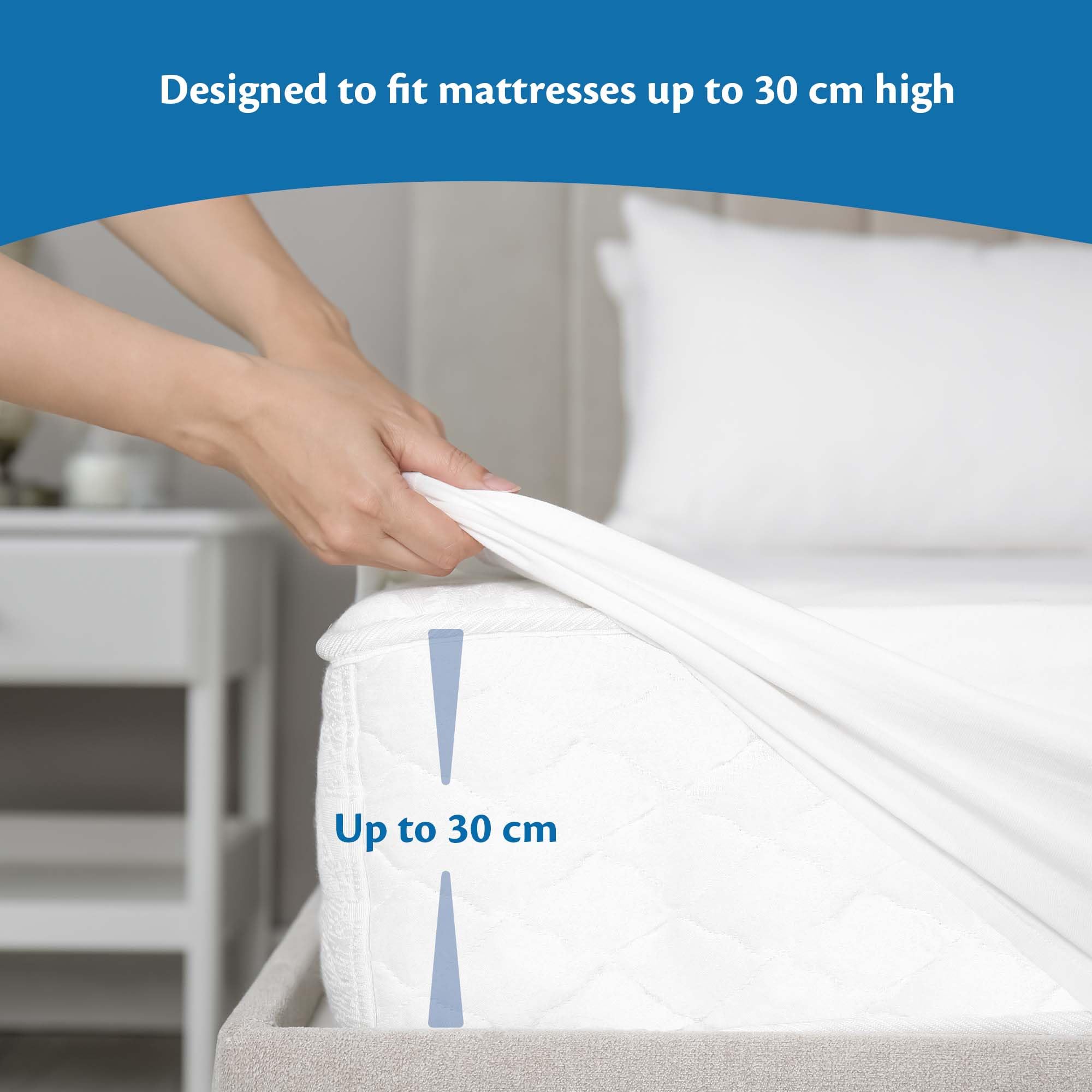 Super King size Fitted Sheet for Size 180x200 cm in White Microfiber Bottom Fitted Sheet Deep Pocket 12 inch (up to 30cm) in Soft Brushed Microfiber Fabric Easy Care Shrinkage and Fade Resistant - Image 3