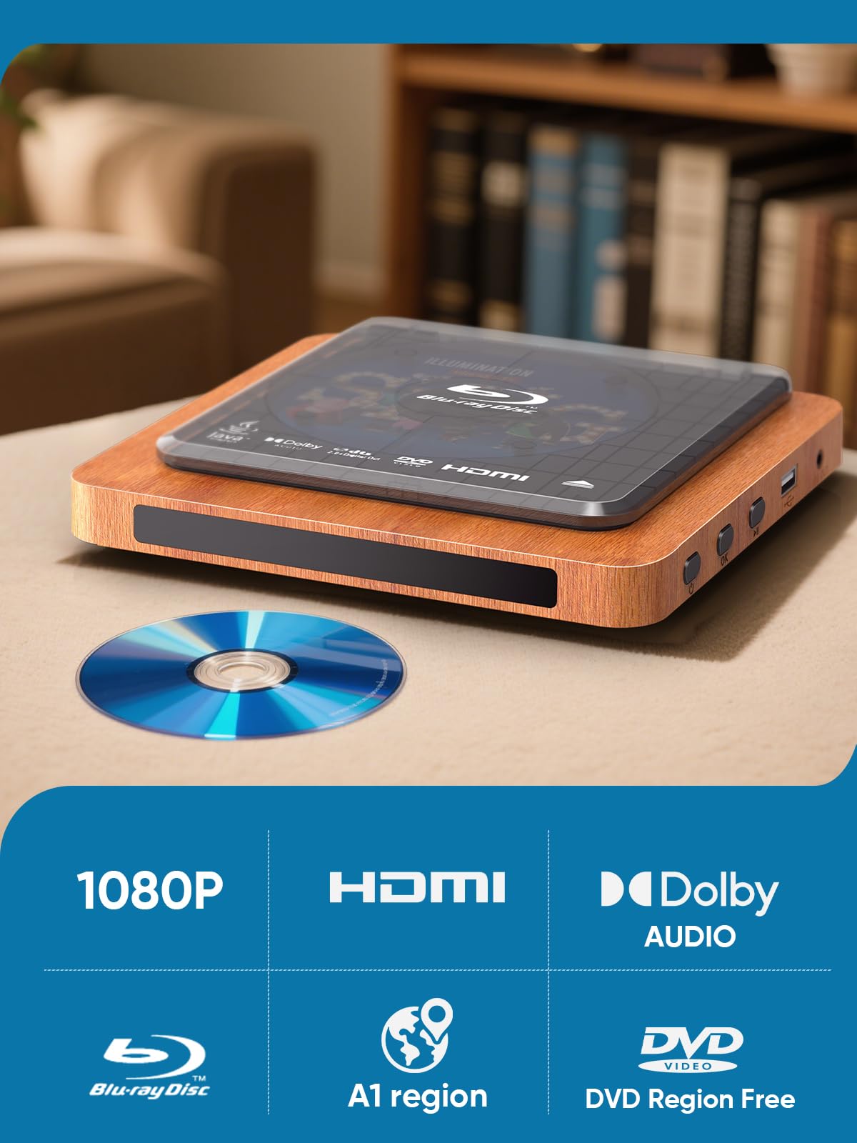 Amazon.com: 2025 Blu-ray Player with HDMI/AV Cables & Remote