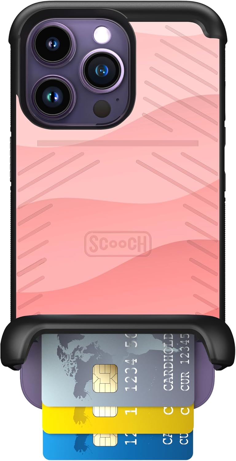 Scooch Wingmate Compatible with iPhone 14 Pro, Pink Waves