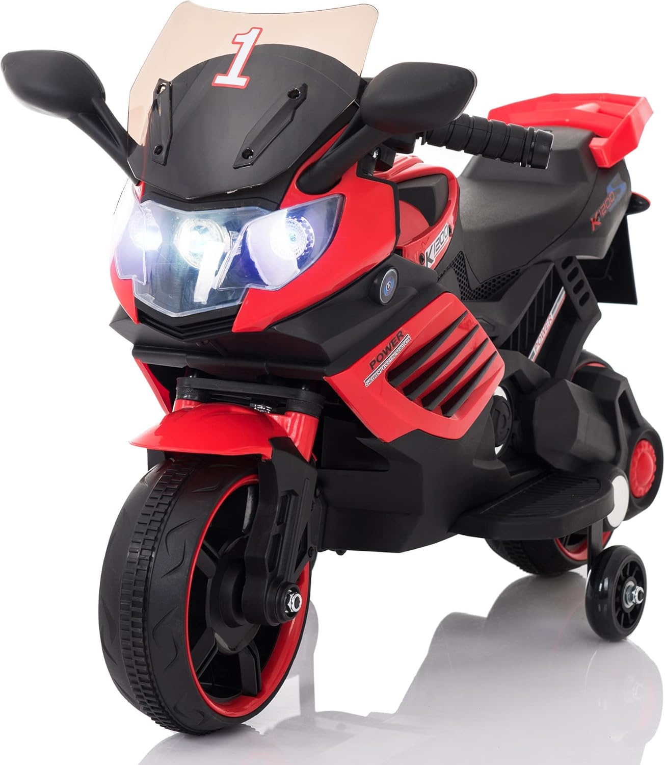 VOLTZ TOYS Kids Motorcycle with Training Wheels, 6V Electric RideOn
