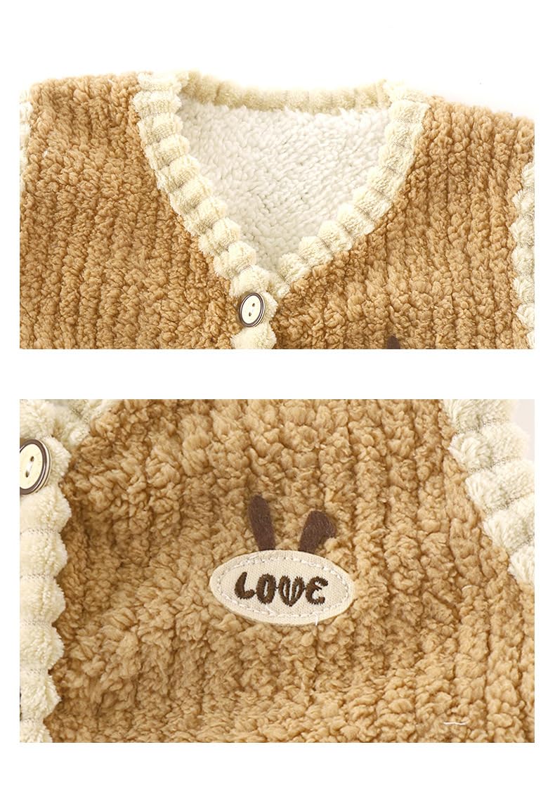 Chalecos gruesos para bebés y niñas de invierno, otoño, cálido, chaleco grueso para niñas (altura recomendada para niños: 60-73 cm)