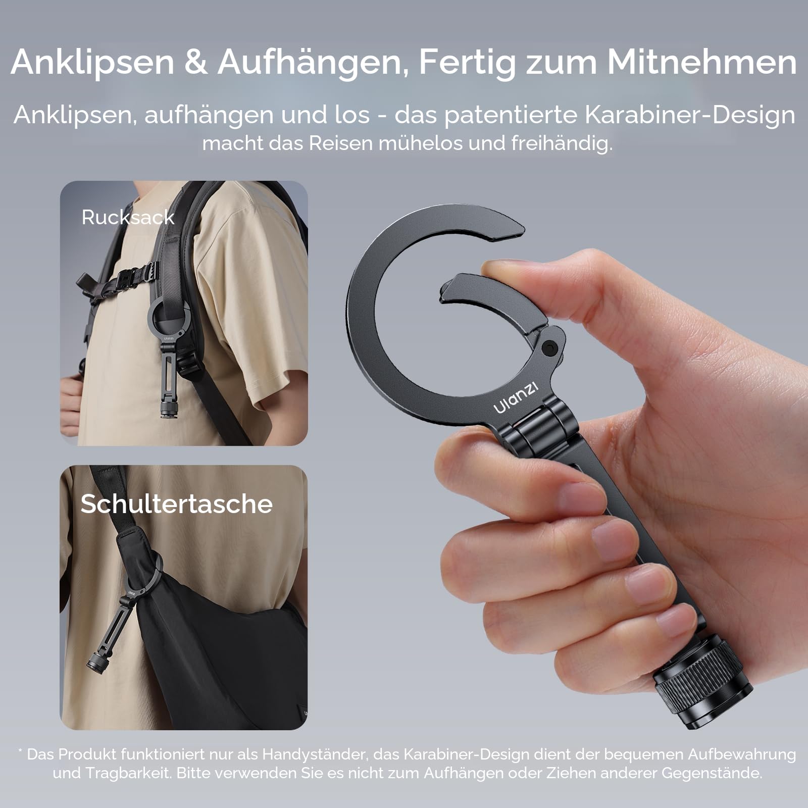 ULANZI MA07 MagLock Handyhalterung Magnetische mit 1/4" Schraubenloch Aluminium Adapter Stativ Faltbarer, Zubehör für Tripod Selfie Stick Smartphone Handyhalter kompatibel mit Magsafe/iPhone/Kamera