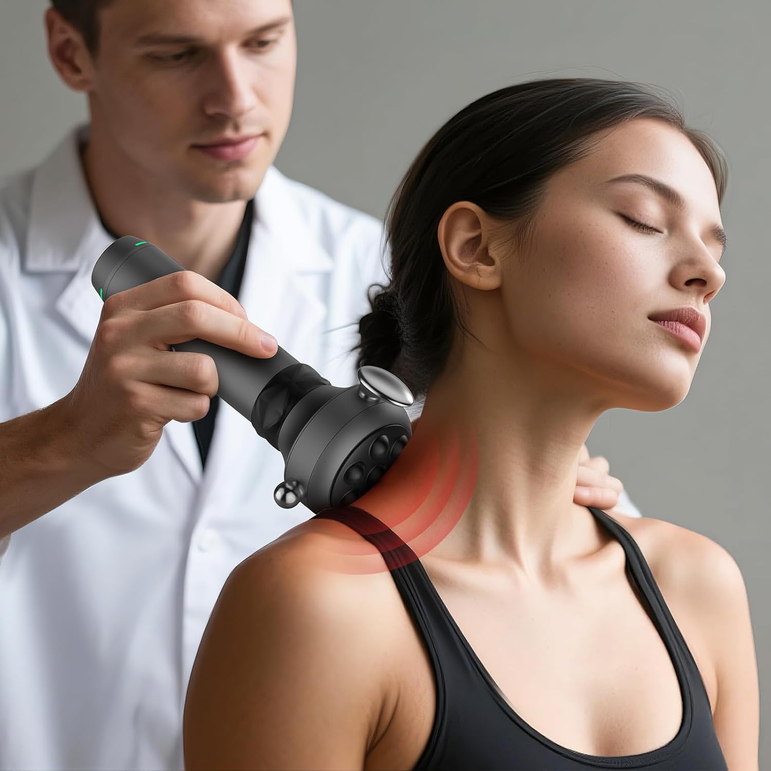 M1 Max Deep Tissue Vibration Therapy Massage Gun – 6500 RPM Handheld Muscle Massager with Thumb Head for Trigger Point & Full Body Pain Relief, Handheld Chiropractic Massager for Back, Neck - Image 6