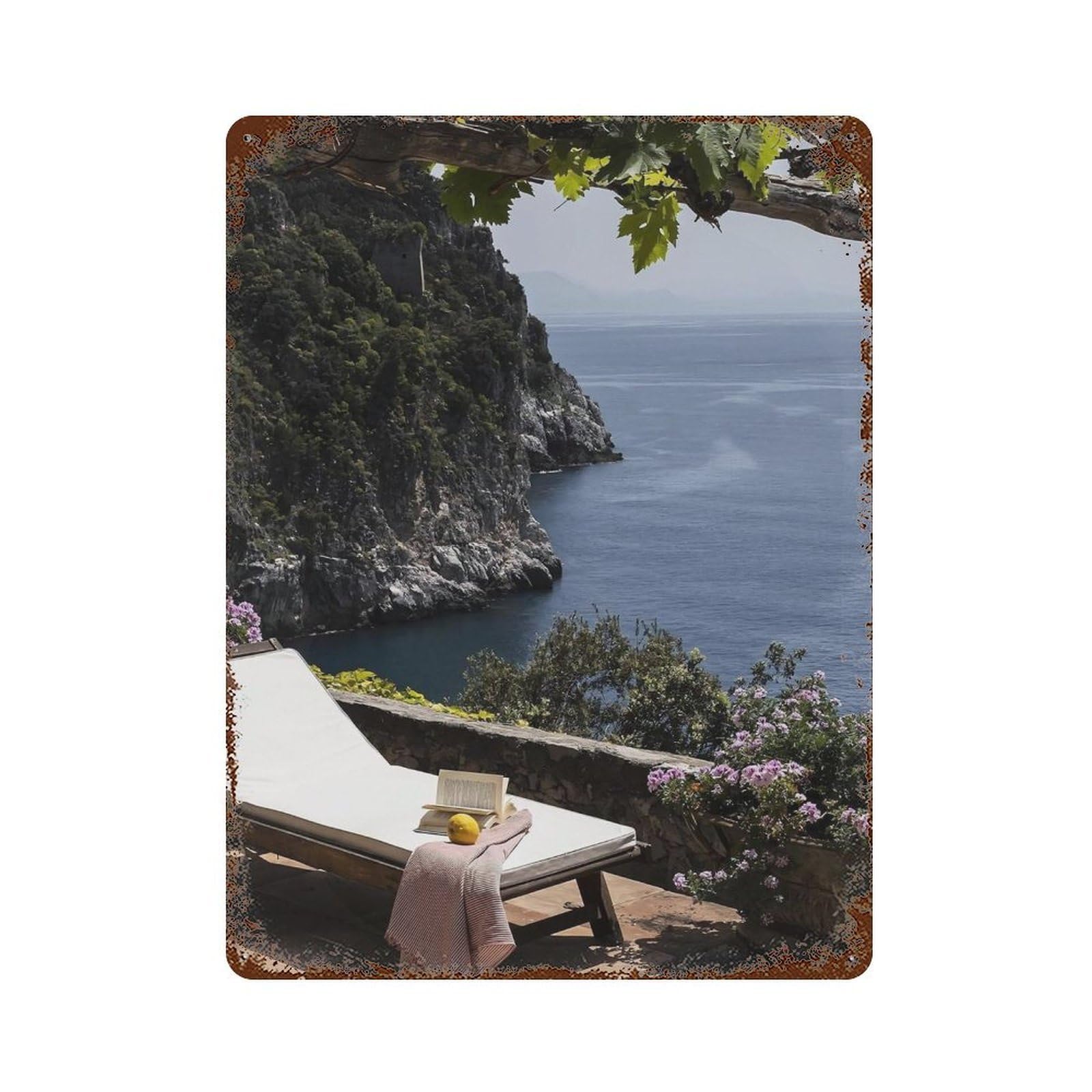 xiaoxiaoshen Amalfi Coast, Photography Prints Wall Decor Art Metal Tin Poster Modern Home Decor Art Home Bar Shop Decorations Vintage Sign 40x30cm