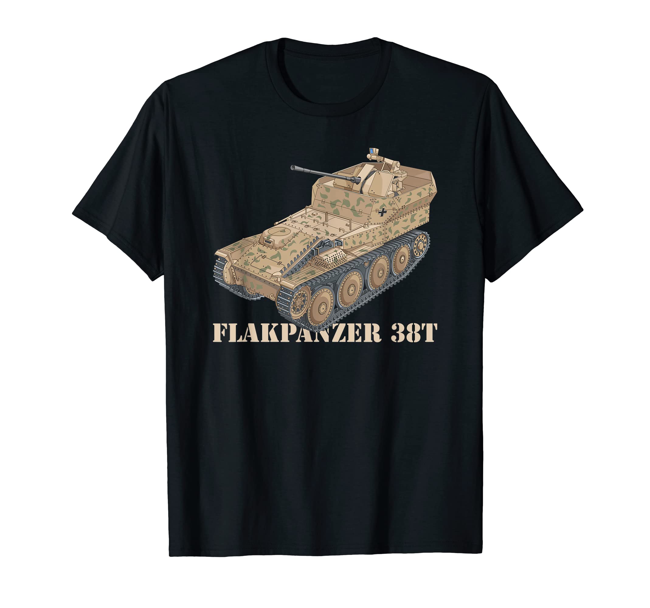 Flakpanzer 38 t German WW2 Anti Aircraft Tanks Diagram T-Shirt