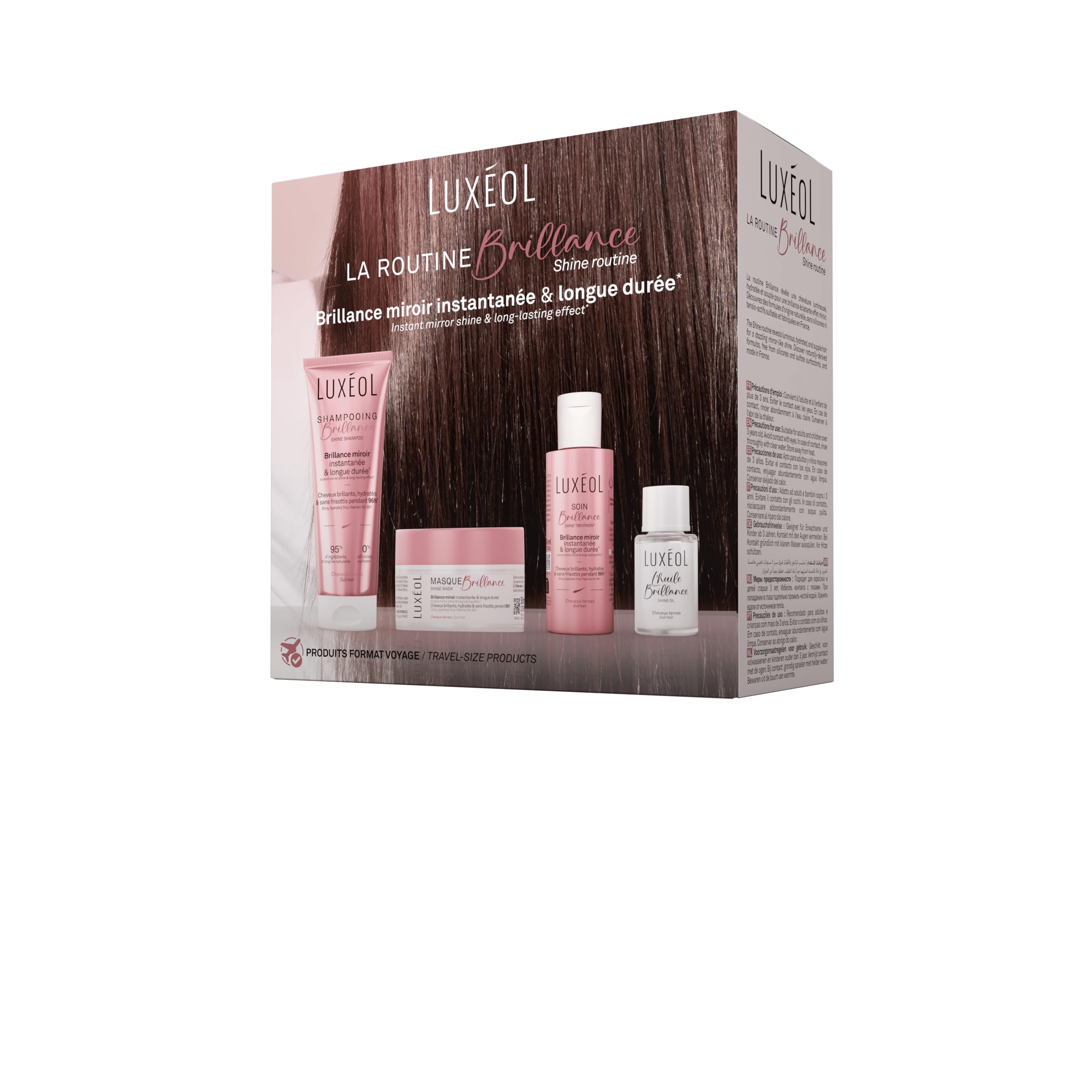 LUXÉOL - Coffret Routine Brillance Voyage - Cheveux Ternes & Poreux