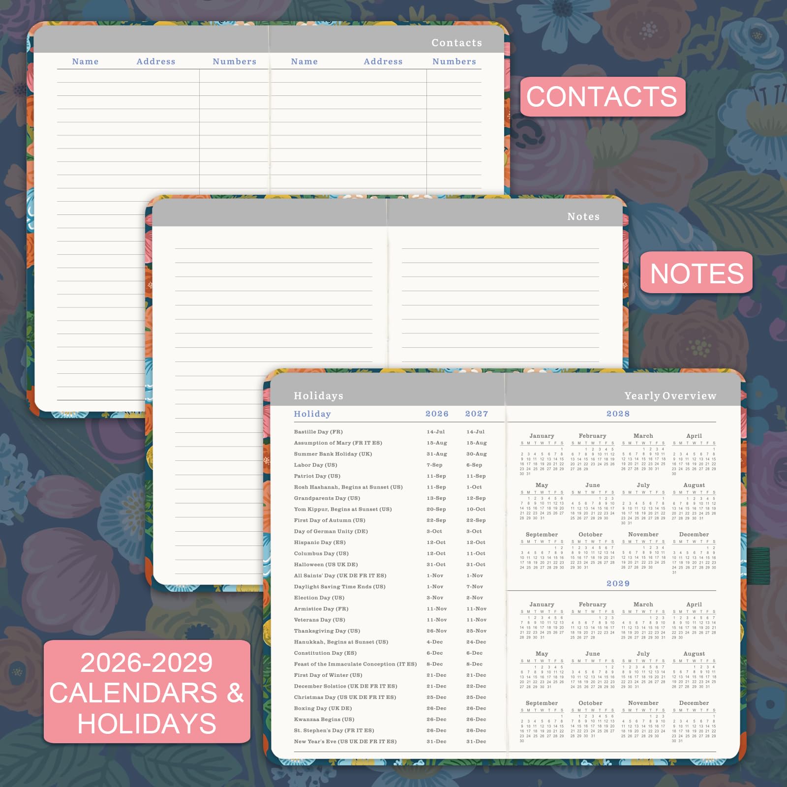 Snapklik.com : Pocket Calendar 2026-2029 - 3 Year Monthly Planner 2026 ...