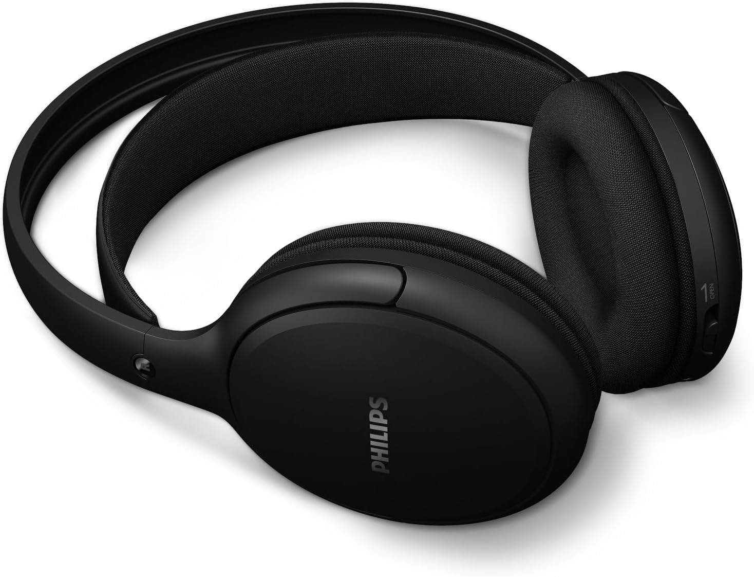 Philips SHC5200M2 Wireless TV Headphones, 30 Hours Playback Time, 30 m Range, Digital 2.4 G Connection, Comfortable On-Ear Sitting, Interchangeable Battery, Clear Dialogue Sound - Black