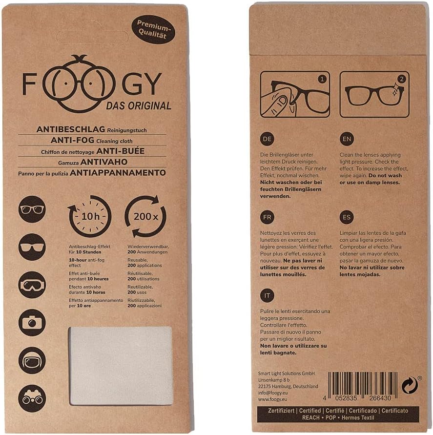[LOOY Antifog Reusable Wipe] - Clear, Fog-Free Eyesight for Glasses, Sunglasses, Snowboard/Ski Goggles, Helmets, Camera Lens, Buffs and More