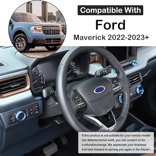 Miniatura 2 de Aunginsy Cubierta circular para botón de volumen de aire acondicionado de consola central, compatible con Ford Maverick 2022-2024, botón de