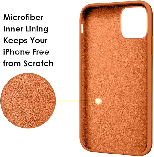 Miniatura 7 de MOCCA Funda compatible con iPhone 13 de 6.1 pulgadas con soporte de anillo  Silicona líquida  Forro de microfibra  Funda protectora antiarañazos de