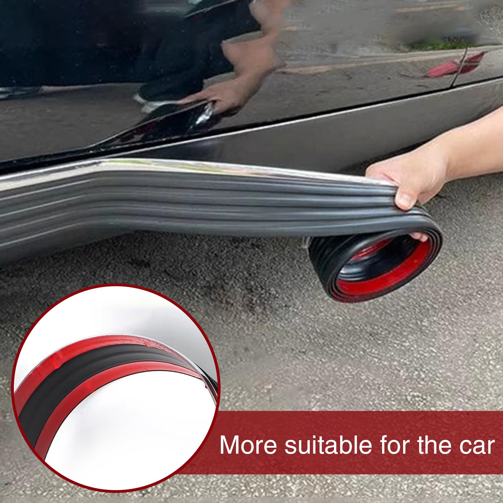 Jupes Latérales Universelles pour Voitures, Protection Bas De Caisse Voiture Protections De Bord Anti-Rayures pour Berlines, Camions, Pare-Chocs en Caoutchouc