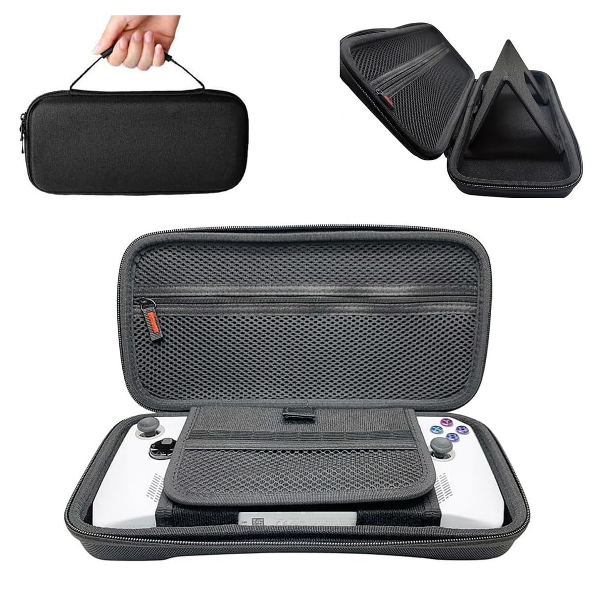 fc22Carrying Case Compatible with ASUS ROG Ally, Protective Hard Shell Carry Case Built-in AC Adapter Charger Storage, Portable Travel Carrying Case Pouch for ROG Ally