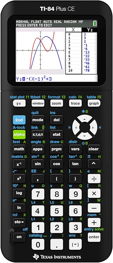 Texas Instruments TI-84 Plus CE graphing calculator (product image)