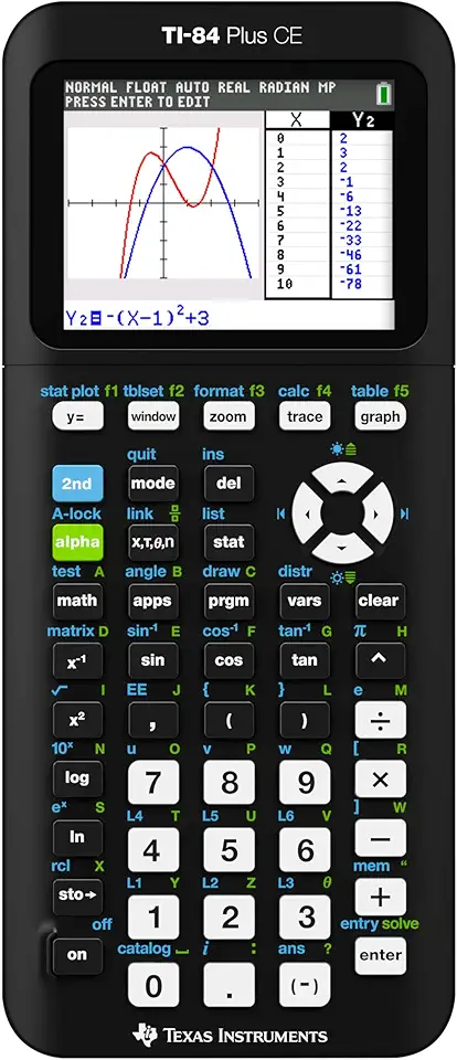 Texas Instruments Calculadora gráfica colorida TI-84 Plus CE, preta