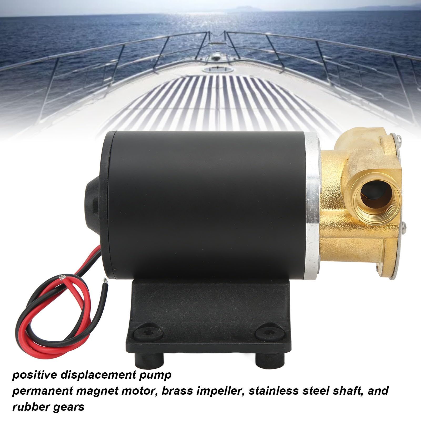 XHTLLO 6GPM Self Priming Impeller Bilge Pump for Boat, Sea Pump with Long Lifespan and Thermal Guardion[24V]