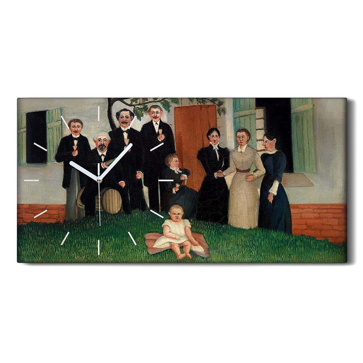 Horloge sur Toile Salon 60x30cm Ne Pas Tic Tac Image Famille Moderne
