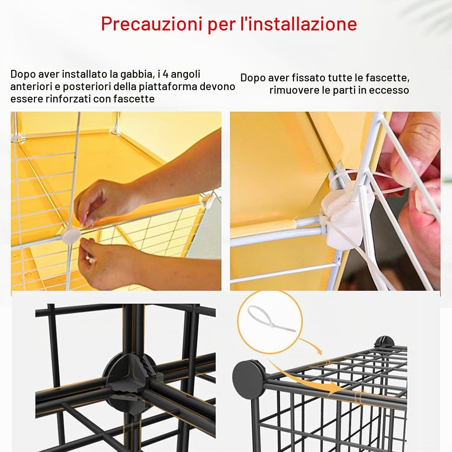 Gabbia per Gatti da Esterno Grande Dimensioni in Metallo, Gabbia Gatti Balcone, Case per Gatti e Condomini, Nero, Adatto per Soggiorno e Camera da Letto