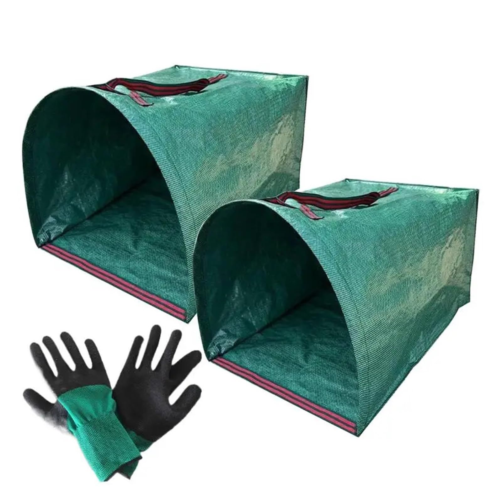 Garden Waste Bags Yard Bags Leaf Dustpan 2 Piece Reusable Trash with Gloves for Garden Grass Lawn Leaves Debris Clippings(200L)