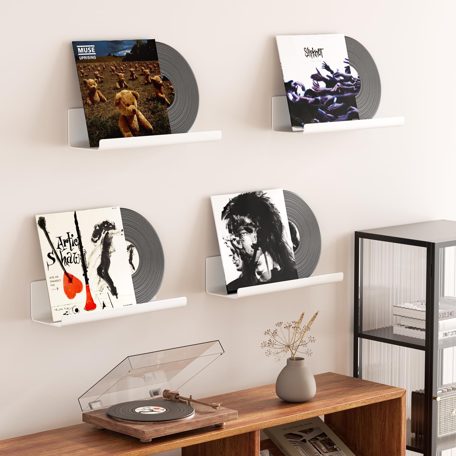 WELDUN Floating Shelves, 4 Pack Wall Mounted Shelf, 32CM No Drilling Picture Ledge Display - Image 4