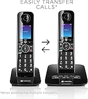 Vista 2 de Motorola Voice D8713 - Sistema de teléfono inalámbrico con 3 teléfonos digitales + Bluetooth a celda, contestador automático, bloque de llamadas