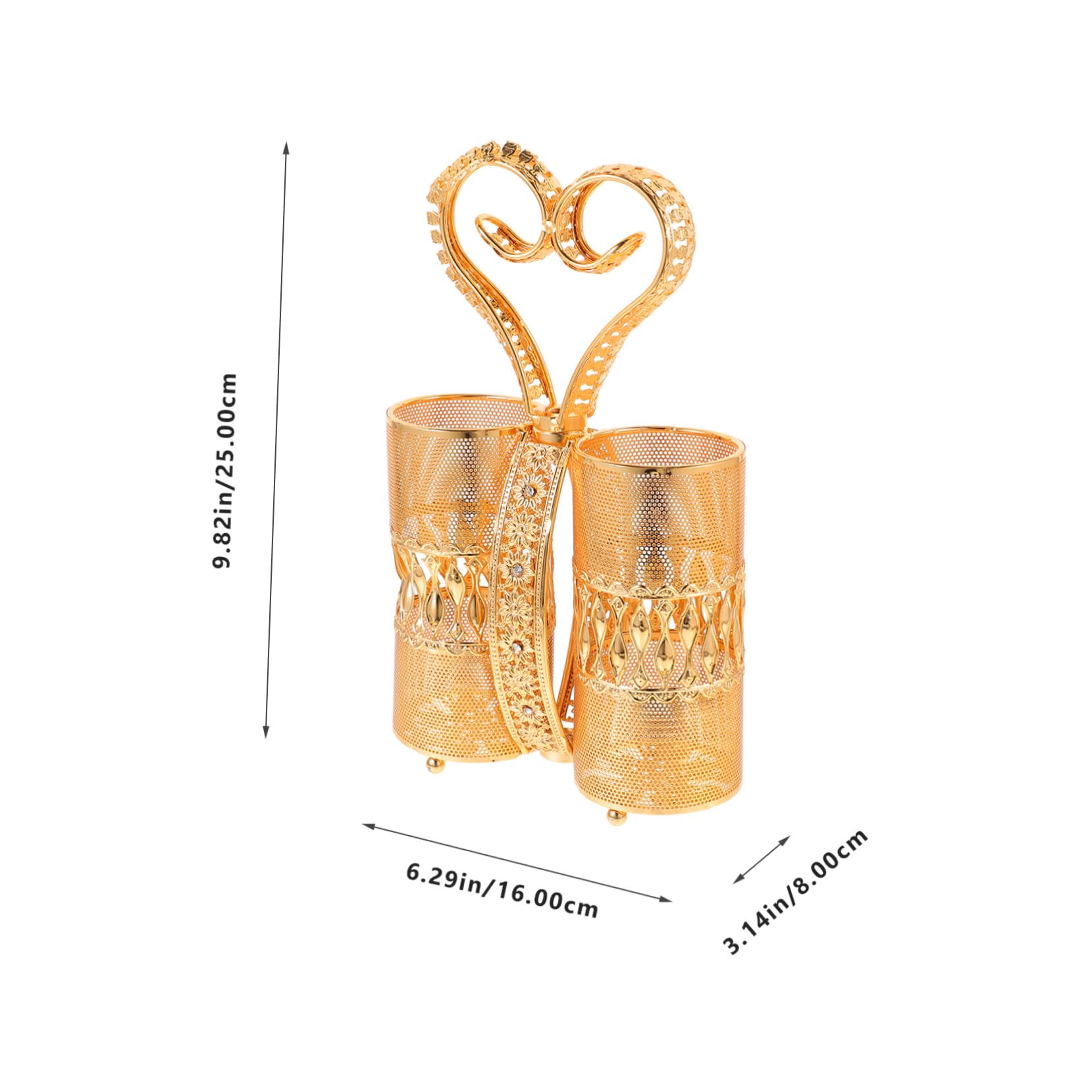 Ciieeo Elegant Hollow Metal Utensil Holder European Style Cutlery Organizer Decorative Silverware Storage Bucket for Kitchen Countertop Space Saving Design