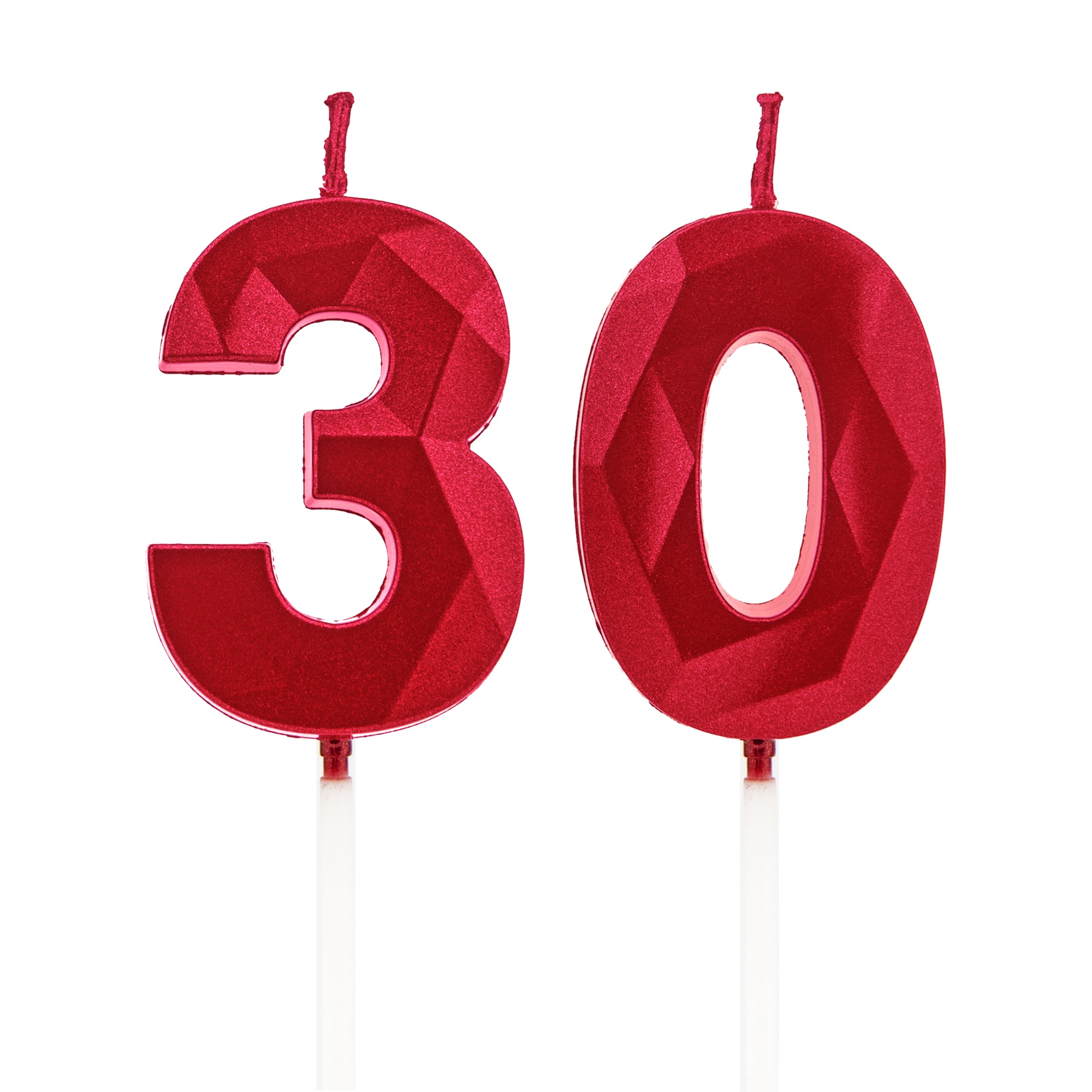 Candela Numero 30 Incoronata Con Numeri da 5cm Oro Nero - Candele di Compleanno per Torta, Topper per Ragazzo e Ragazza - Decorazioni per Feste e Anniversari